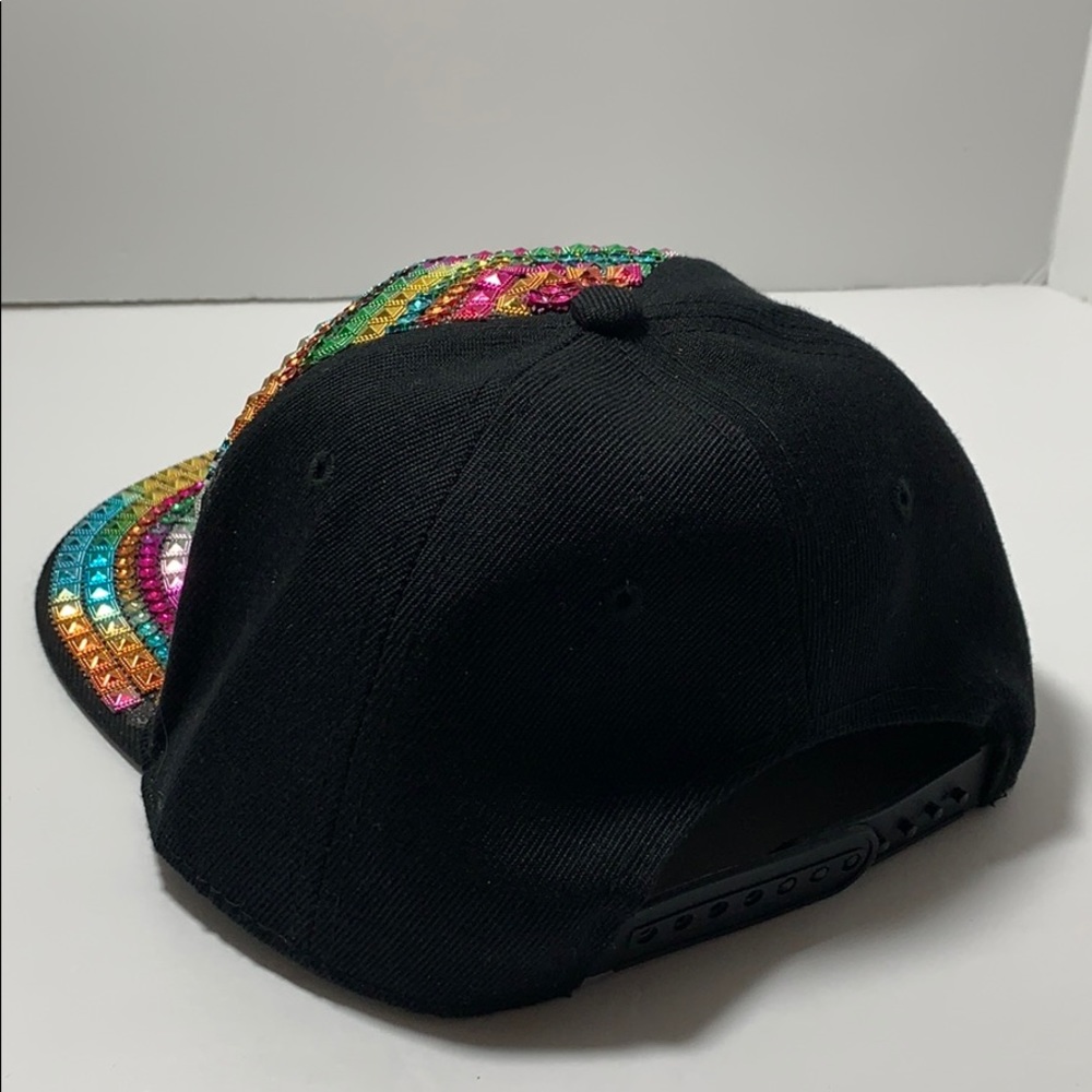 Black Snapback With Multi-Colored Studs - image 7